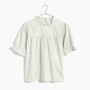 NWT Madewell Ruffle-Neck Keyhole Top